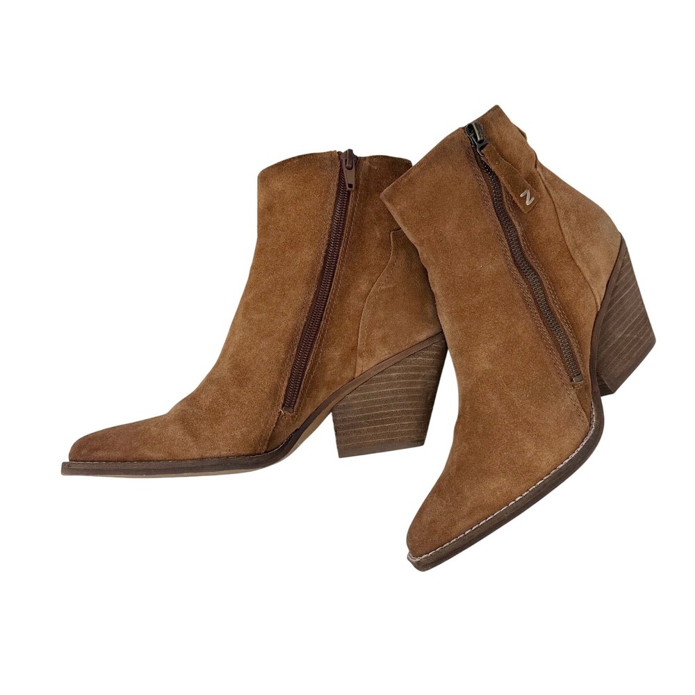 Zodiac Romona Western Style Suede Bootie Brown 8.5